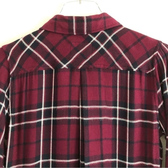 Rails Hunter Button Front Burgundy Plaid Long Sleeve Shirt XS - Picture 5 of 11